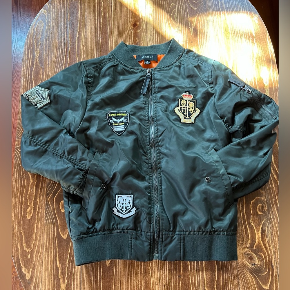 Army Green Boys Bomber Jacket